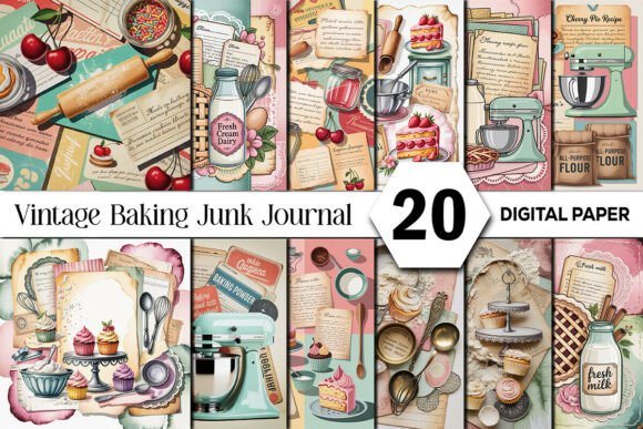 Charming Vintage Baking Junk Journal Backgrounds for Your Projects