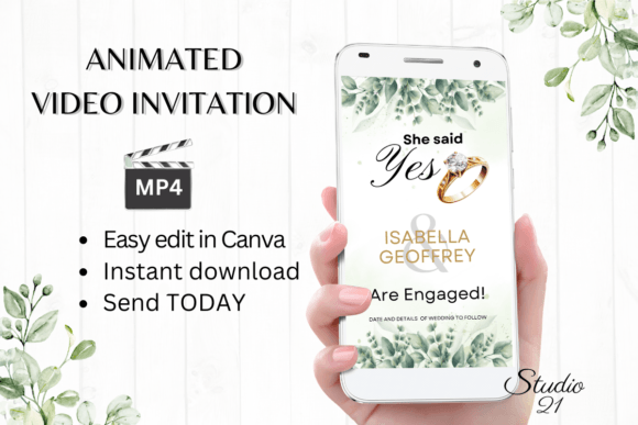 Classic Engagement Announcement W1408B: Your Digital Evite Solution