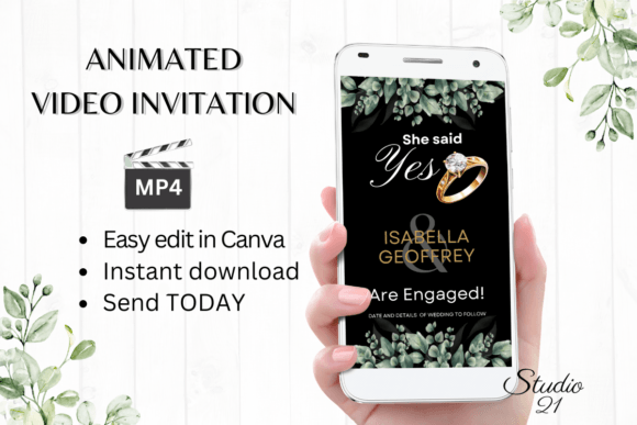 Classic Engagement Announcement W1409B: Timeless Style for Modern Invites