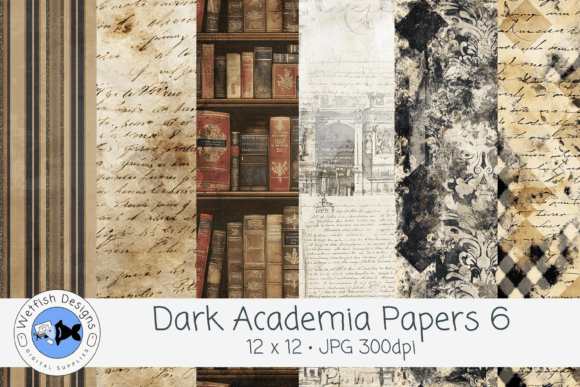 Dark Academia JPG Backgrounds 6: Moody Digital Papers for Creative Projects