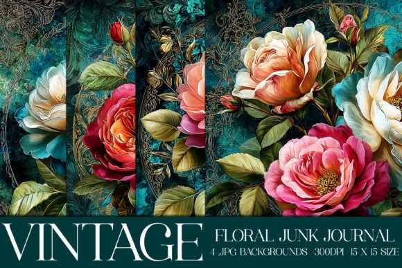 Elegant Floral Backgrounds, S35: Your Vintage Design Foundation