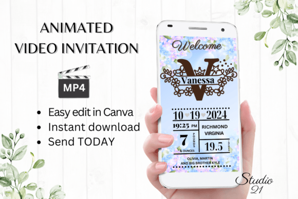 Mobil Newborn Baby Birth Announcement: Digital Invitation Guide