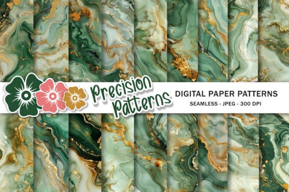 Sage Green Gold Marble Junk Backgrounds: A Designer's Resource