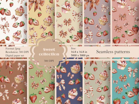 Unwrap the Charm of the Strawberry Seamless Pattern Set